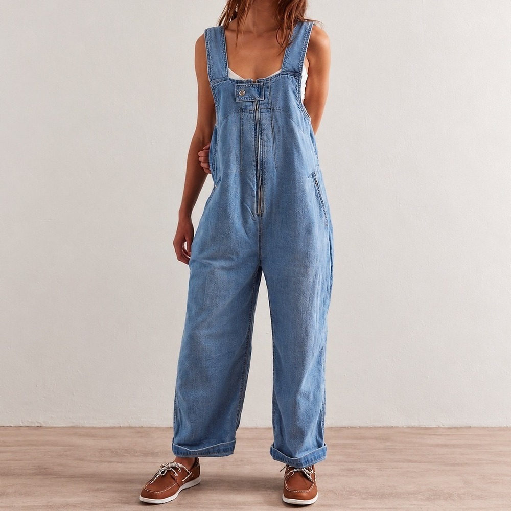 We the Free Jude Denim Overall One Piece Light Indigo Size Small